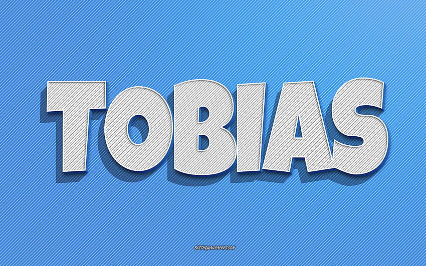 Tobias, blue lines background, with names, Tobias name, male names, Tobias greeting card, line art, with Tobias name HD wallpaper