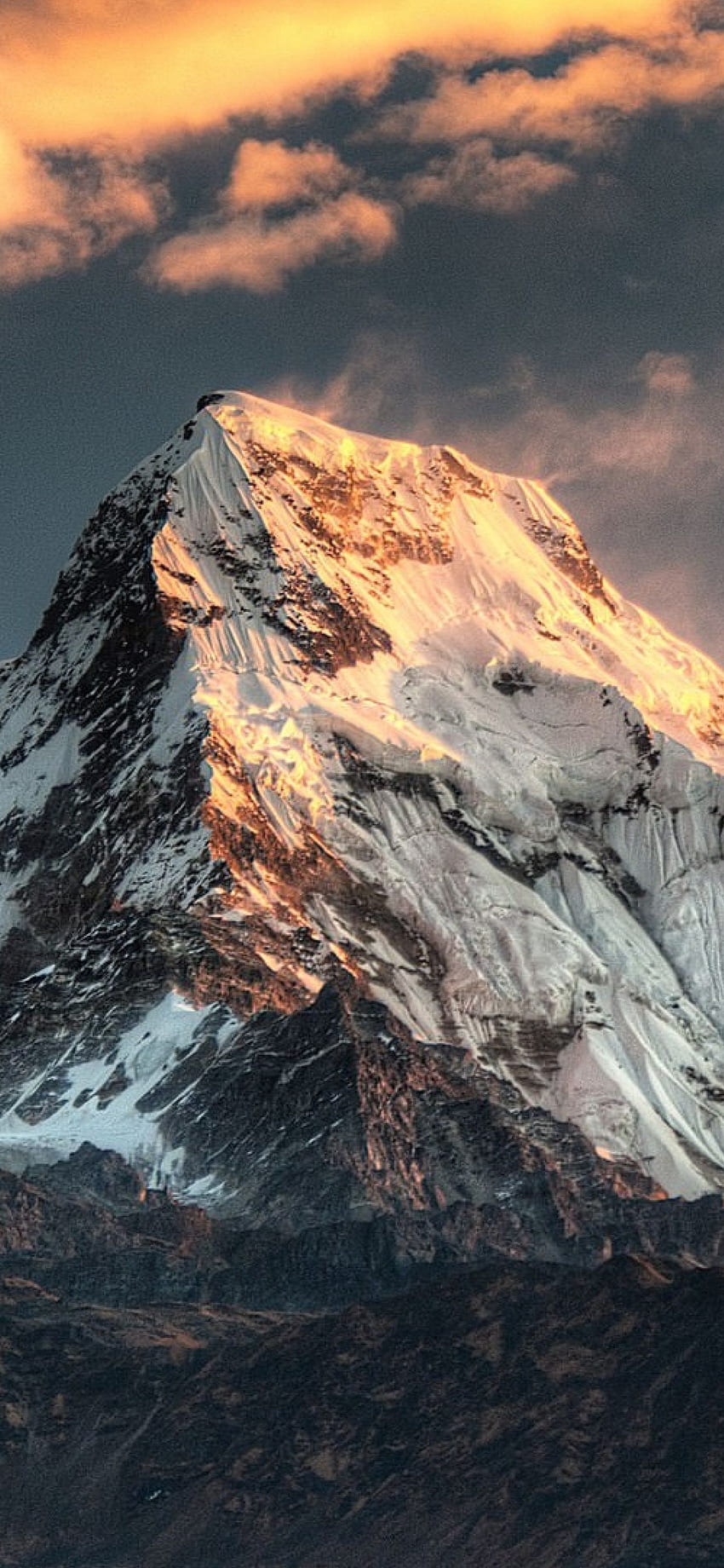 Massiccio dell'Annapurna Catena montuosa Nepal iPhone XS MAX Sfondo del telefono HD