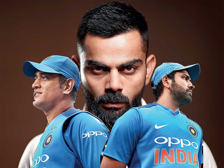 2019 월드컵: MS Dhoni와 Rohit Sharma와 함께 Virat Kohli는 인도 팀인 MS Dhoni와 Virat Kohli를 이끄는 것이 더 편안해 보입니다. HD 월페이퍼