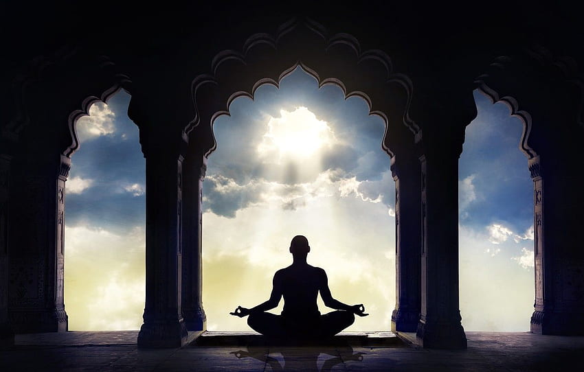 Schatten, Mönch, Person, Meditation, Buddhismus für , Abschnitt разное, Buddha-Meditation HD-Hintergrundbild