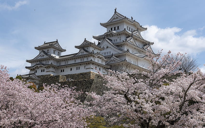Japan Himeji Castle Spring Castles Cities, Japanese Castle HD wallpaper