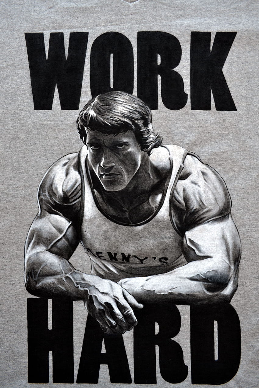 estampa Arnold Schwarzenegger - Lavora sodo. Motivazioni bodybuilding, Motivazioni gimnasio, Ispirazioni per l'allenamento, Arnold Schwarzenegger Quotes Sfondo del telefono HD