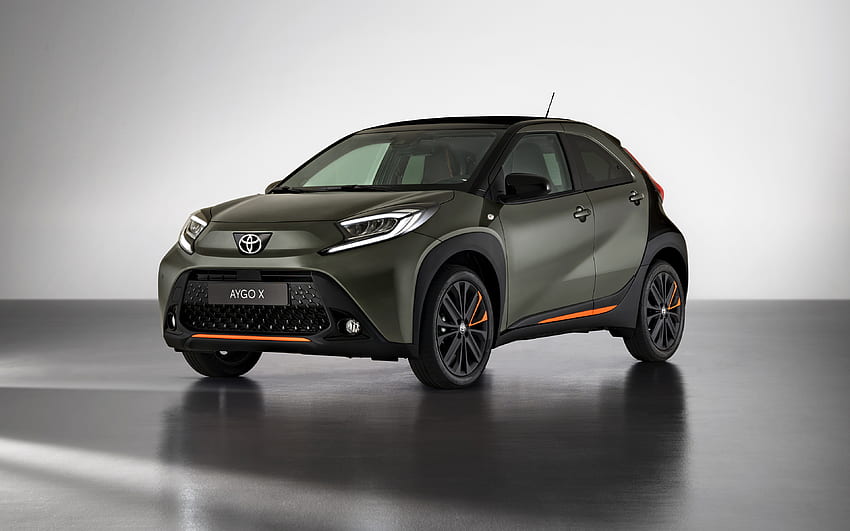 2022, Toyota Aygo X, , изглед отпред, екстериор, нов кафяв Aygo X, японски автомобили, Toyota HD тапет
