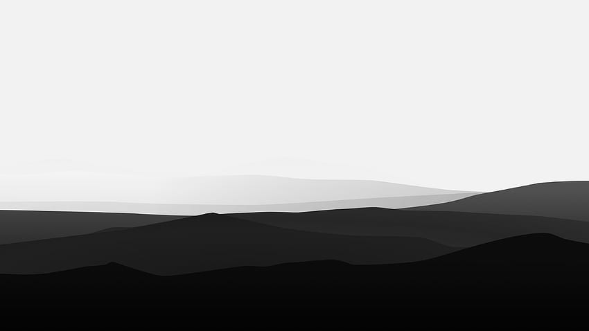 Minimalist Mountains Black And White black HD wallpaper