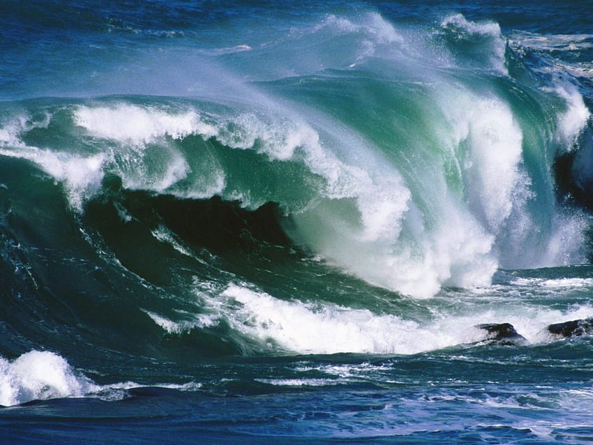 Breaking wave, sea, waves HD wallpaper