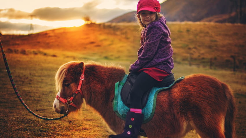 child, pony, ride, riding, Baby Pony HD wallpaper