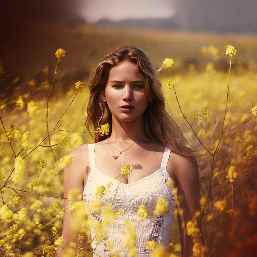 Jennifer Lawrence Flower Spring Girl Berühmtheit, Spring Woman HD-Handy-Hintergrundbild