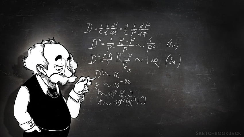 Алберт Айнщайн Physics Chalk Board Math., Chalkboard Math HD тапет