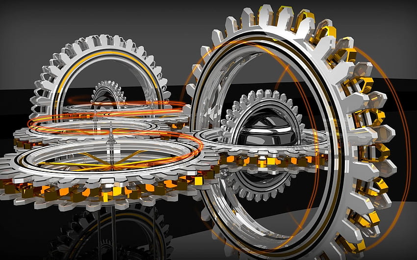 3: Abstract 3D Concentric Gears, Mechanic HD wallpaper