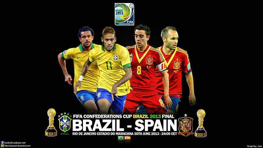 Copa das Confederações FIFA 2013 final Brasil - Espanha, espanha, real madrid, neymar, fc barcelona, ​​futebol, iniesta, xavi, brasil papel de parede HD