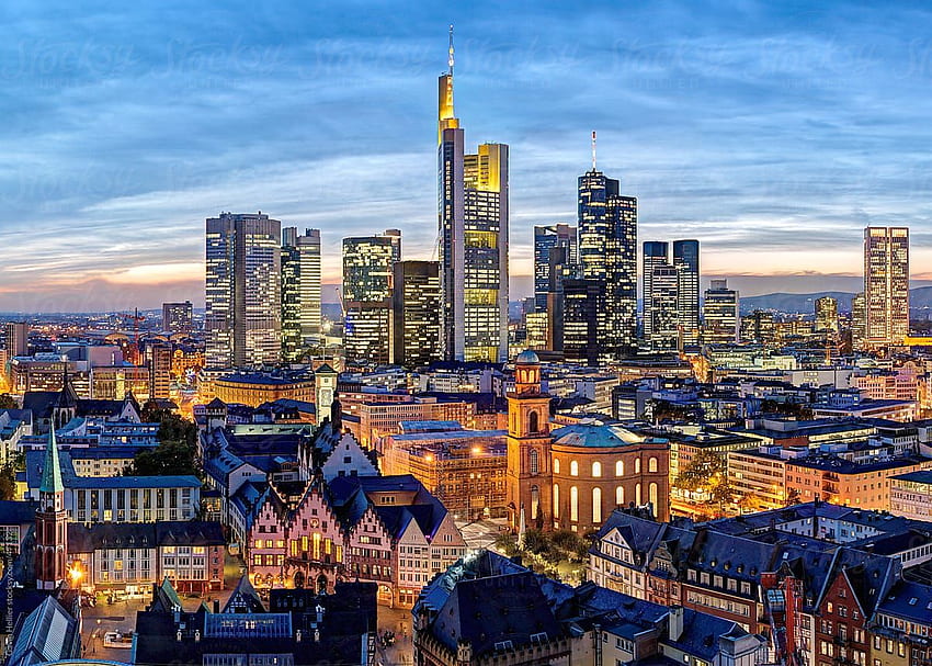 City Skyline, Frankfurt Am Main, Hessen, Germany, Europe By Gavin Hellier Stocksy United HD wallpaper