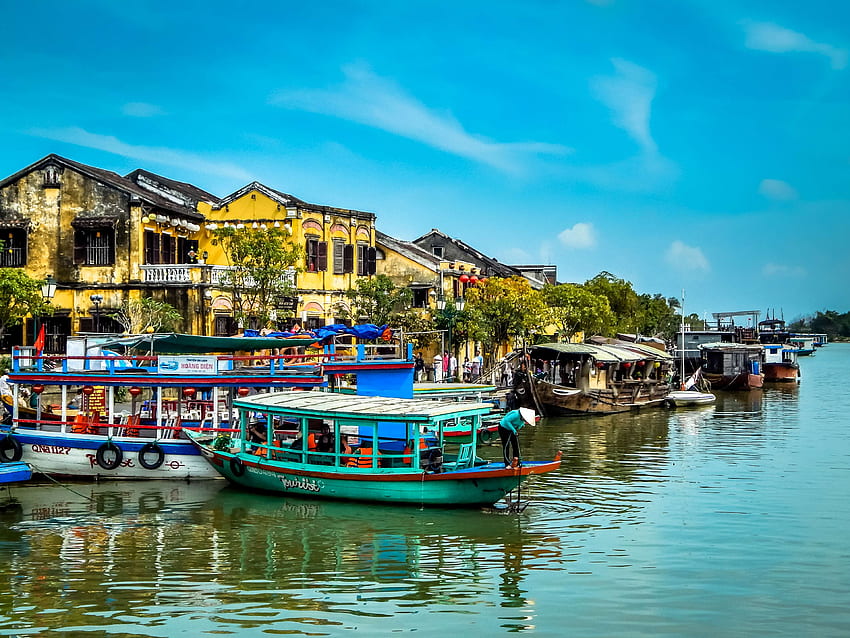 an, ancient, architecture, asia, attraction, building, culture, heritage, hoi, hoian, house, old, river, town, travel, unesco, vietnam, water, yellow, Vietnam Culture HD wallpaper