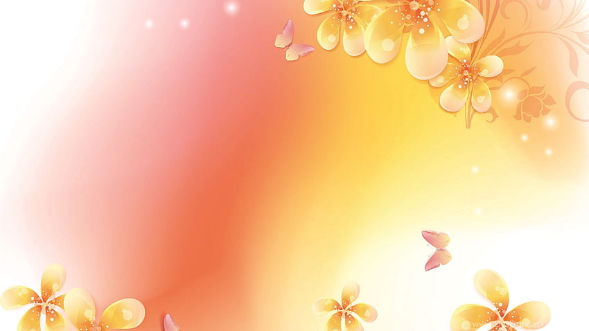 Eleganckie Streszczenie Różowe Kwiaty, Tło, Elegancki żółty Tapeta HD