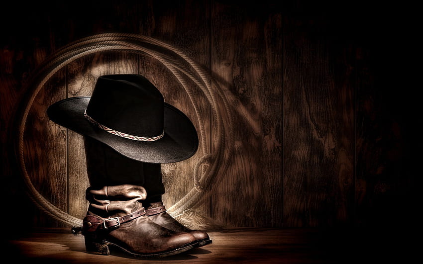 vaqueiro. Chapéus de cowboy de couro, Cowboy, Chapéus de cowboy papel de parede HD