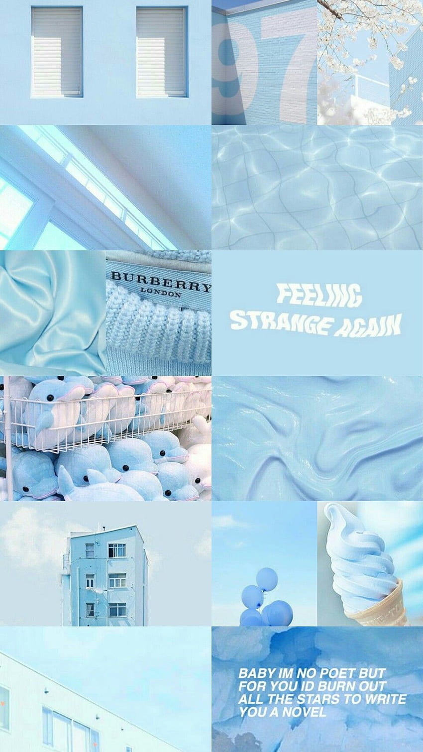 Light Blue Aesthetic Collage - Bank Of HD phone wallpaper
