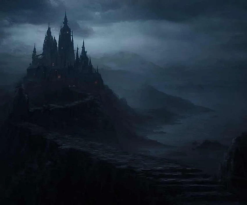 Pics For e Cartoon Dark Castle Background ArmoniaRelated. Castello oscuro, paesaggio fantasy, castello fantasy, paesaggio medievale scuro Sfondo HD