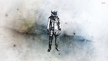 burning astronaut wallpaper