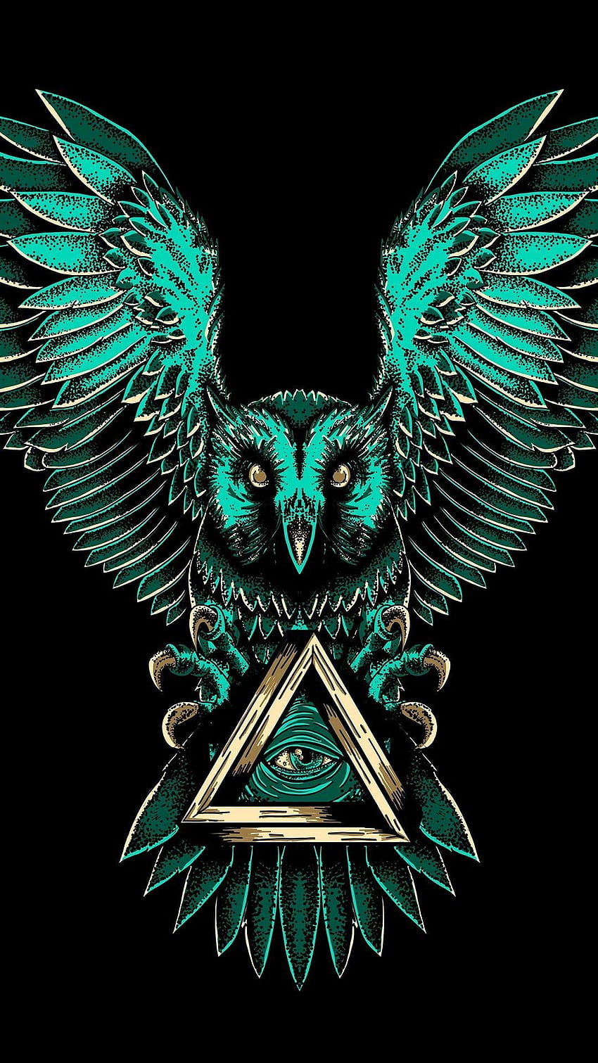 MuchaTseBle. Eulengrafik, Illuminati-Kunst, Eule, Trippy Owl HD-Handy-Hintergrundbild