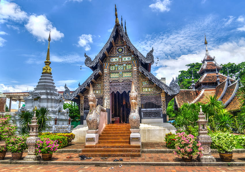 Ciudades, r, Templo, Tailandia, Chiang Mai fondo de pantalla