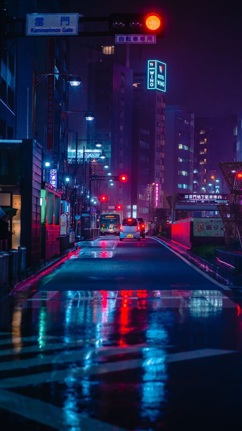 Noche de Tokio, 8 bits, píxel fondo de pantalla del teléfono