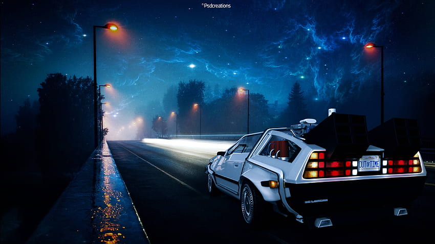 Back to the Future DeLorean Car Illustration , Cars , , and Background HD wallpaper