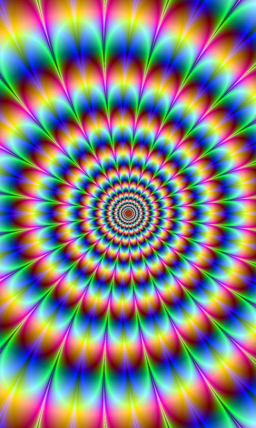 Spirale psychédélique - , Fond de spirale psychédélique sur chauve-souris, Trippy Fond d'écran de téléphone HD