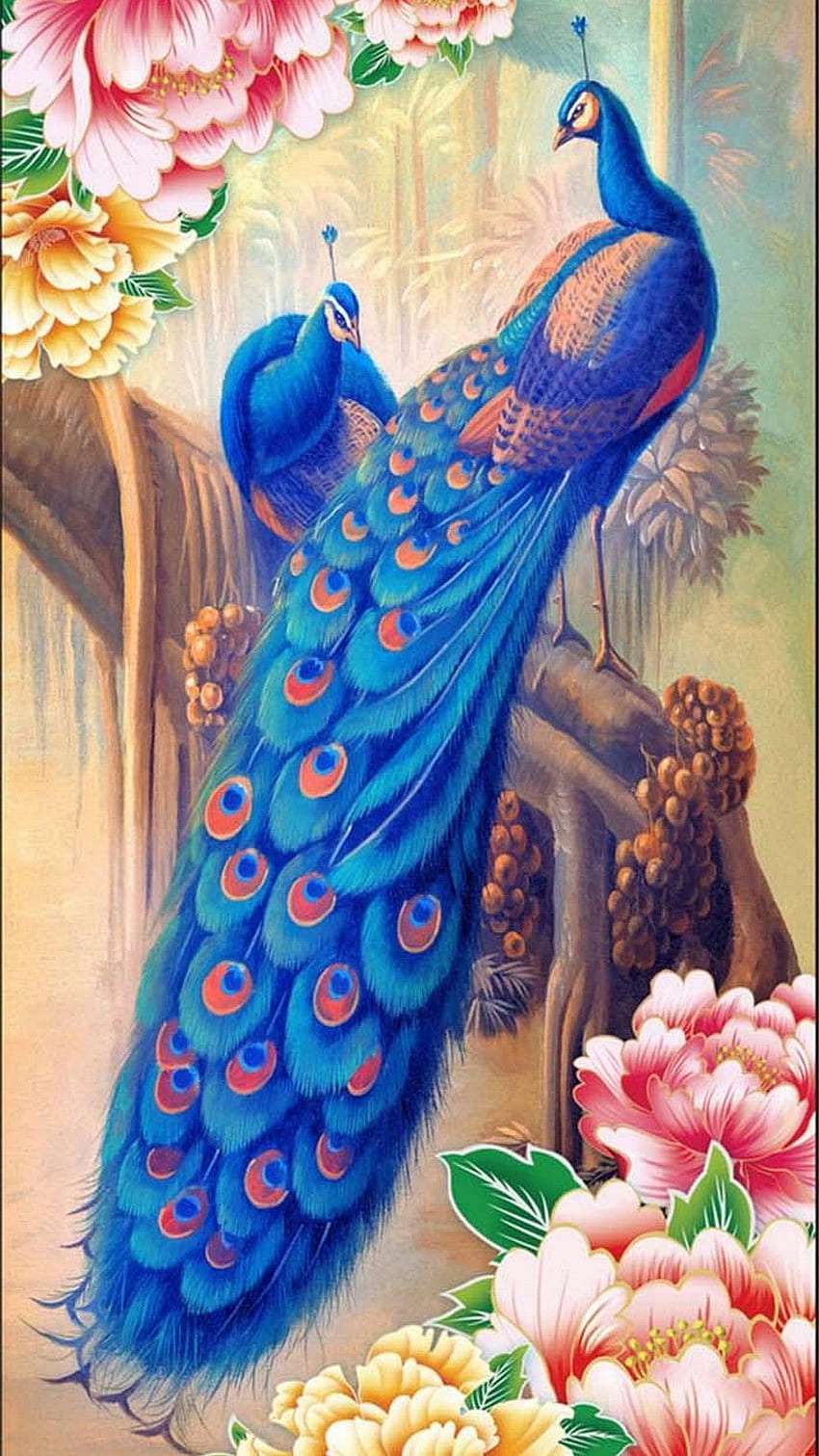 Beauty Peacock For Mobile. Best . Painting , Peacock , Peacock ...