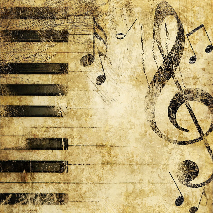 piano, Treble clef, music, texture, section, 3000X3000 HD phone wallpaper