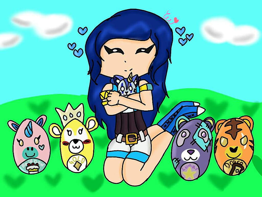 i tried to draw funneh hugging her squishy inbetween the other krew squishies HD wallpaper