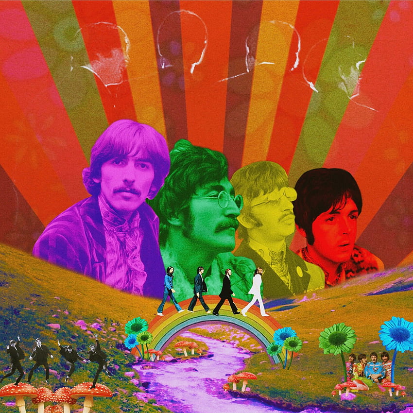 Beatles, les Beatles psychédéliques Fond d'écran de téléphone HD