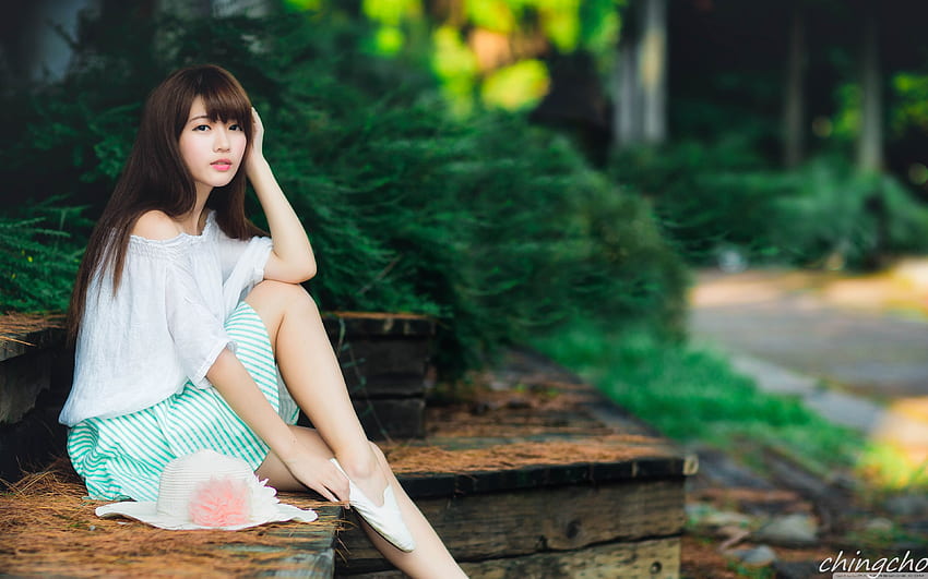 Cute Asian Girl graphy Summer Ultra Background, Korea Girl HD wallpaper