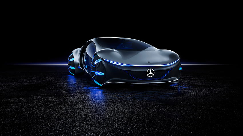 2020, blue glowing edge, Mercedes-Benz VISION AVTR HD wallpaper
