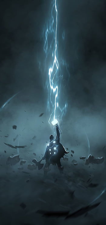 Thor and His Hammer Desktop Wallpaper