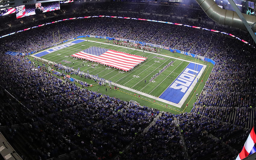 Ford Field, Detroit Lions, NFL, Liga Sepak Bola Nasional, sepak bola Amerika, stadion, Detroit, Michigan, AS dengan resolusi . Kualitas tinggi Wallpaper HD
