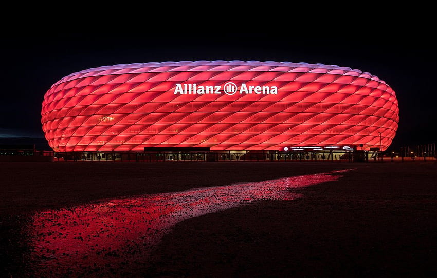 Germany, Munich, backlight, stadium, Allianz Arena for , section город ...