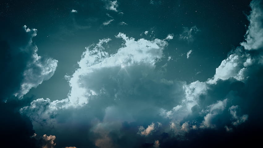 Природа, небе, звезди, облаци, предимно облачно, облачно HD тапет