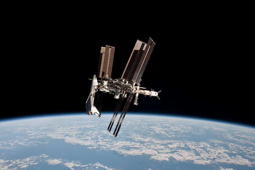 กระสวยอวกาศและสถานีอวกาศกราฟร่วมกัน โลก สนุก กระสวยอวกาศ เจ๋ง ดาว วอลล์เปเปอร์ HD