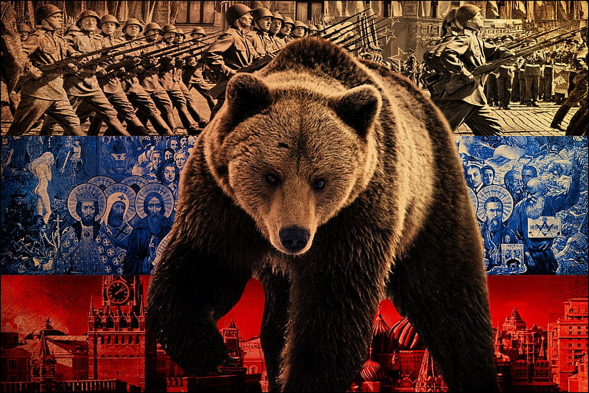 War, , , Bear, Russia, Flag, Symbolism, Fighters, Sights HD wallpaper