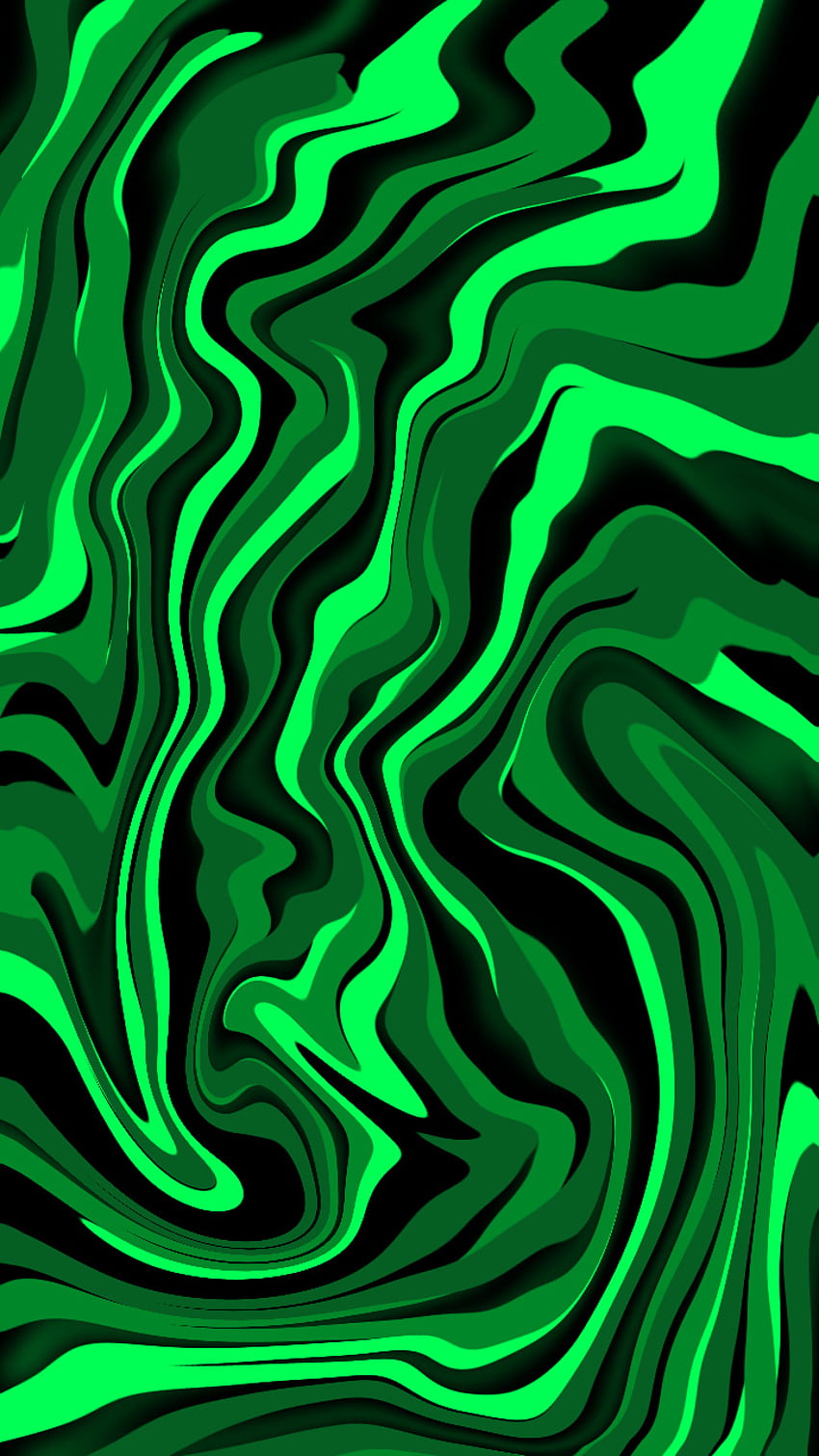Green Fluid Art, aqua HD phone wallpaper