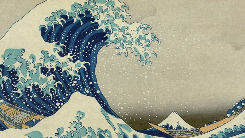 Große Welle vor Kanagawa, ästhetisches Japanisch 2560X1440 HD-Hintergrundbild