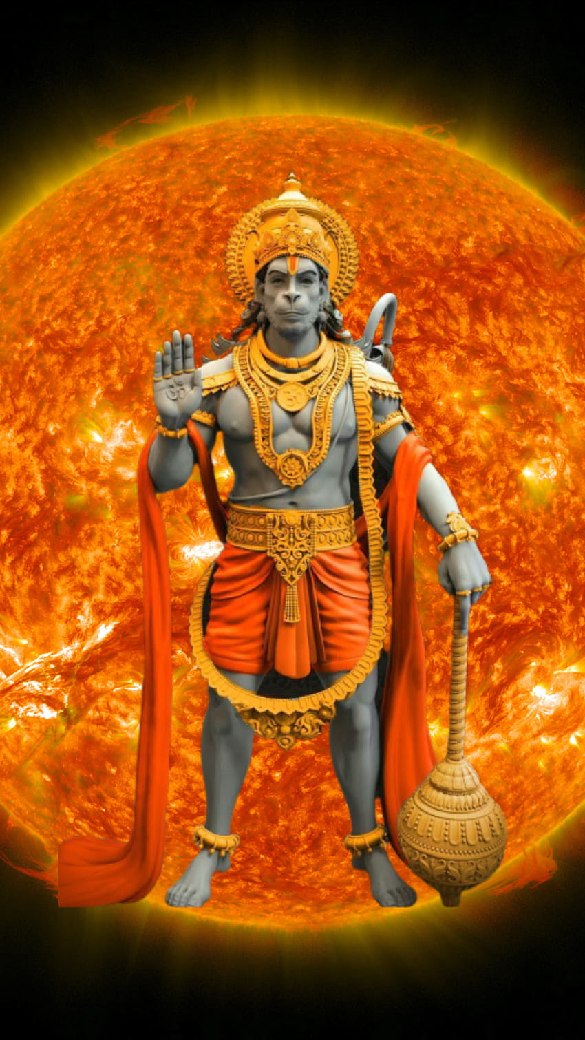 Hanuman, sztuka, świat, bóg, słońce Tapeta na telefon HD