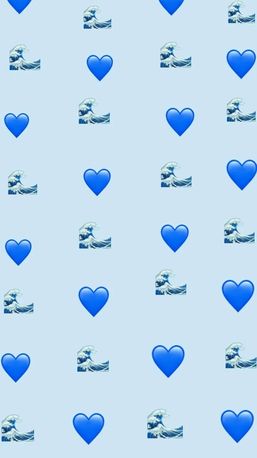 Blue - -emoji -emoji -Great wave -blue heart -aesthetic -snapchat -ig. Emoji iphone, Emoji , Cute emoji, Cute Blue Hearts HD phone wallpaper