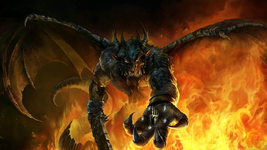 Demon, devil, hell, fire HD wallpaper