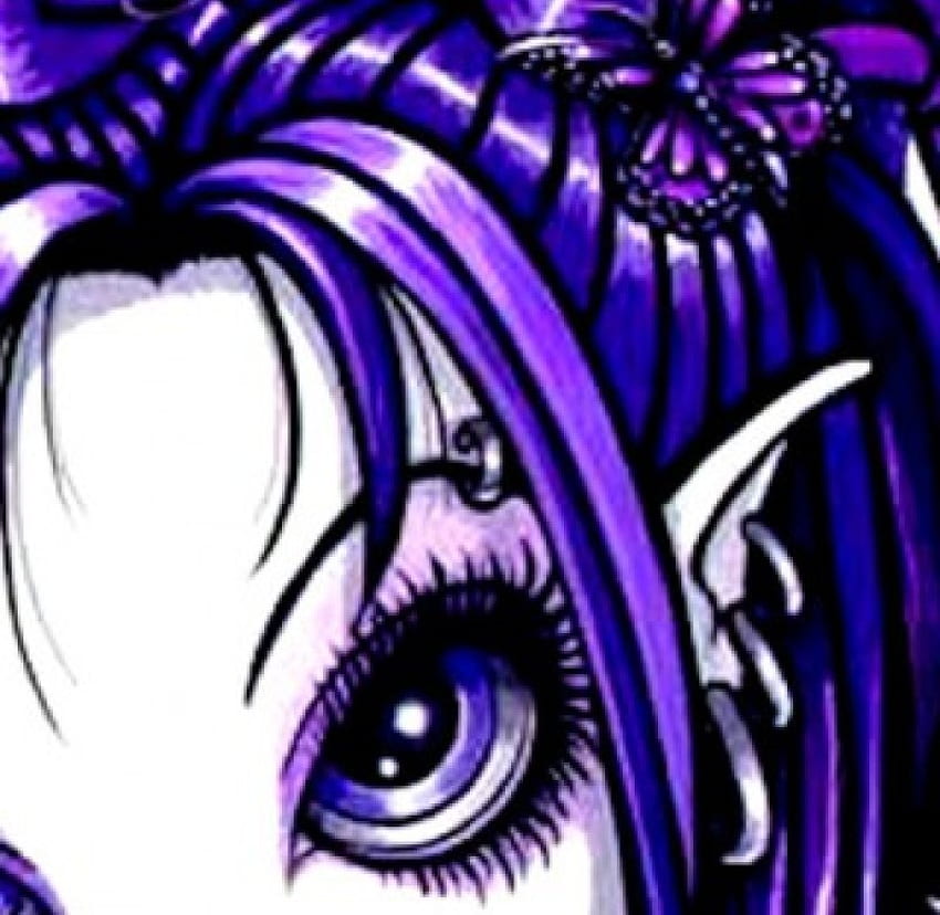 Purple Face Fairy!!, fairy, purple, face HD wallpaper