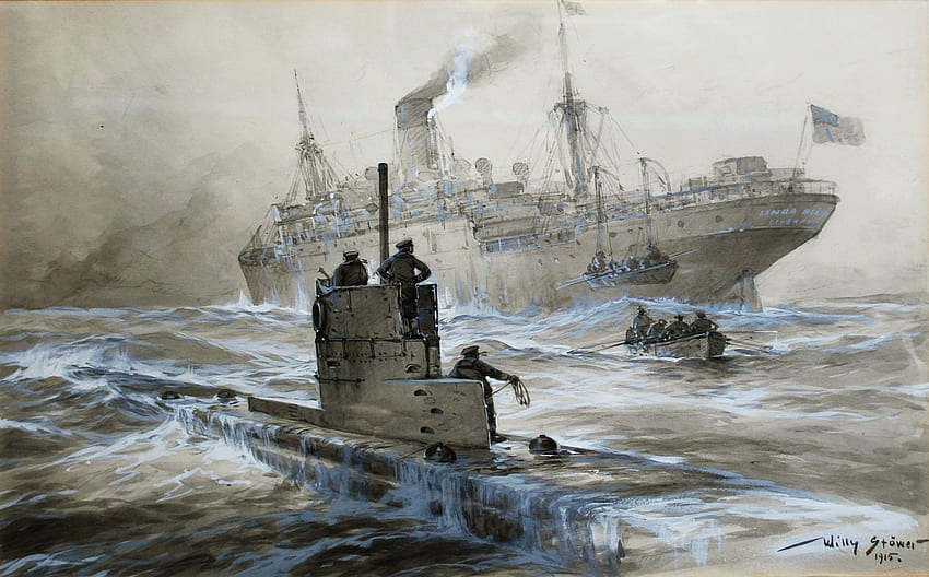 23 stycznia 1915 SM U 21 Sinks 3 Ships Linda Blanche (d), Kilcuan, Niemcy, I wojna światowa Tapeta HD