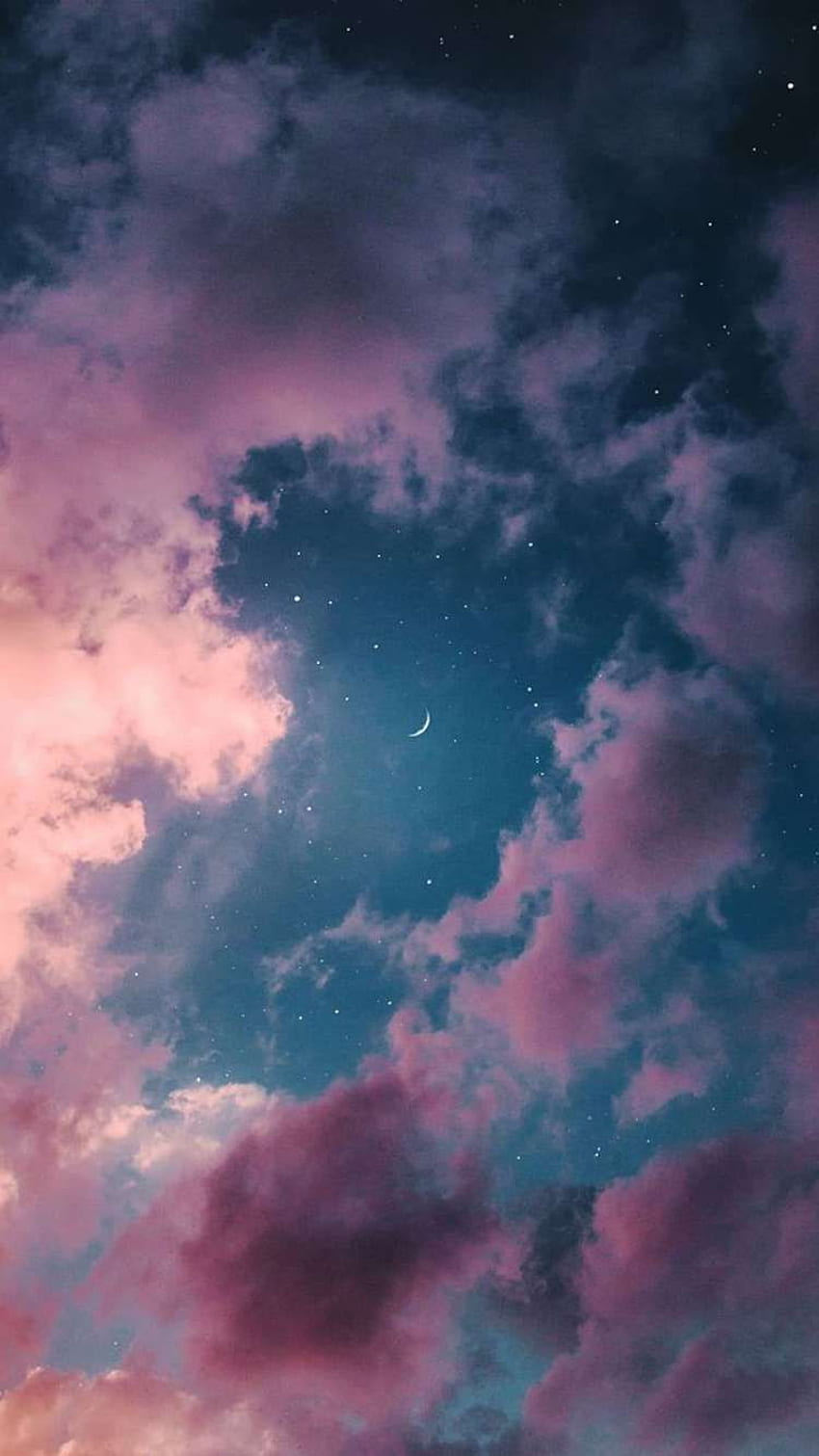 Aesthetic Cloudy Sky, Cloudy Night Sky HD phone wallpaper