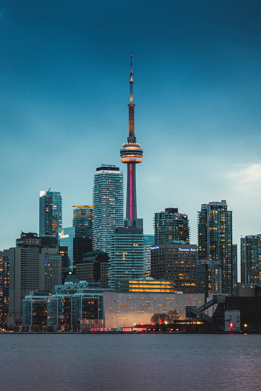 1K+ Cn Tower, Toronto, Canadá, Canadá Noche fondo de pantalla del teléfono