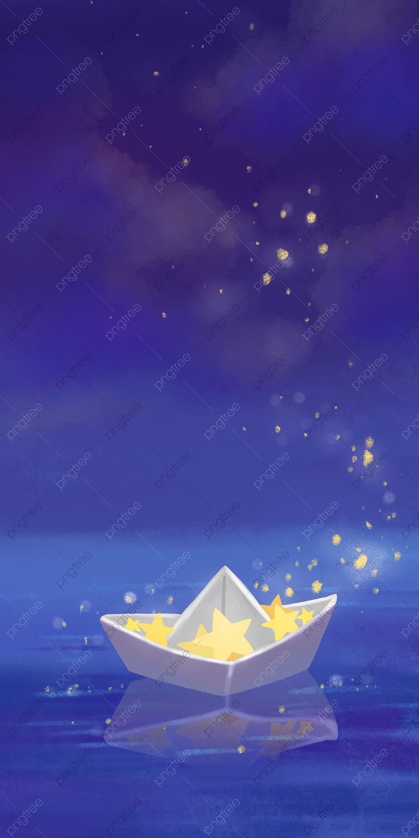Star Paper Ship Dream Sky Fantasy Mobile Phone Background, Dream, Sea, Night Background for Sfondo del telefono HD