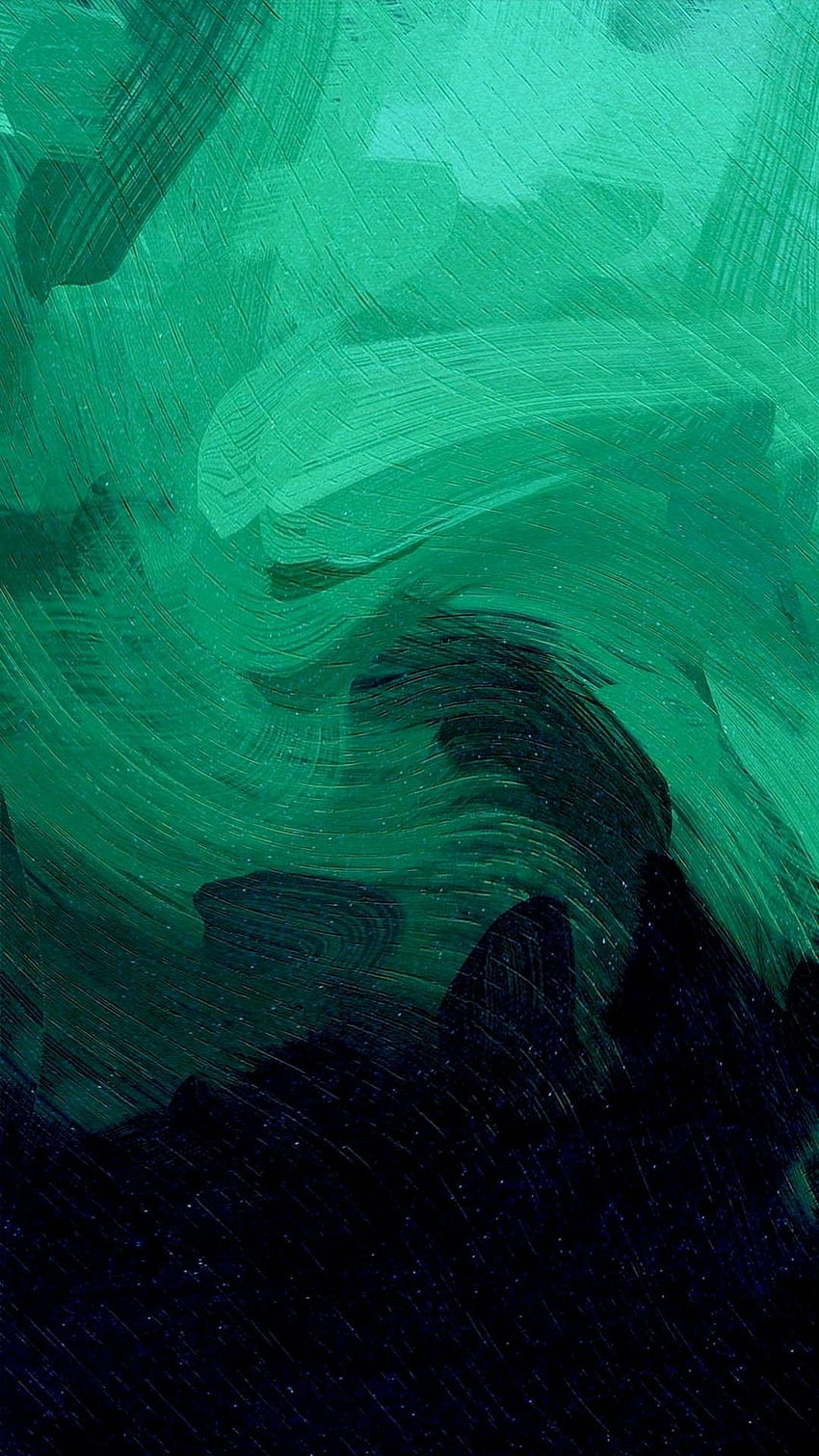 Trazos de pintura. Verde oscuro fondo de pantalla del teléfono