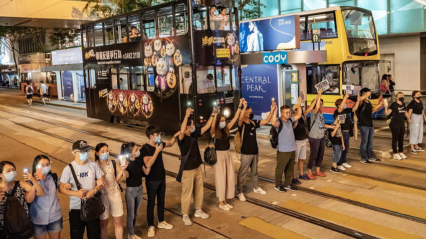 Hong Kong Way : pengunjuk rasa rantai manusia melintasi kota, Hong Kong Central Wallpaper HD